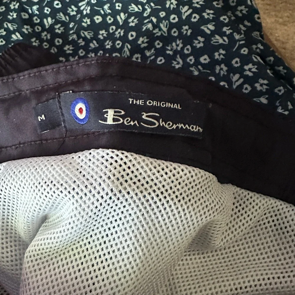 Ben Sherman Floral Swim Trunks Elastic‎ Mesh Liner Waistband Drawstring Mens M